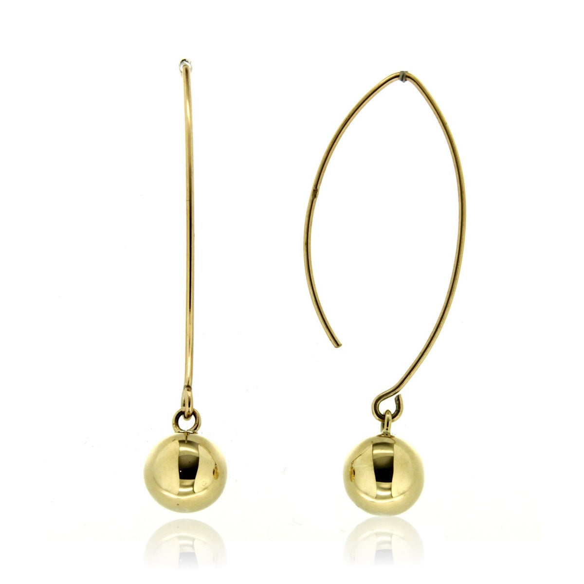 Holdsworth 9K Yellow Gold Handmade 8 mm Ball Earrings.