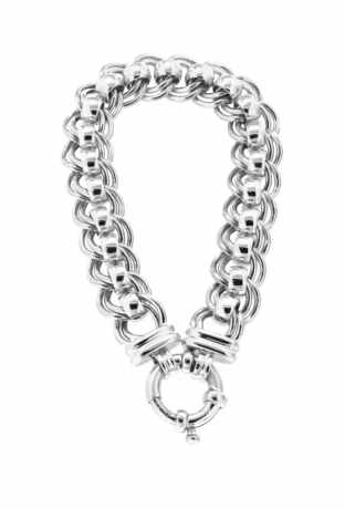 Holdsworth Sterling Silver 19cm Handmade Double Roller Bracelet.