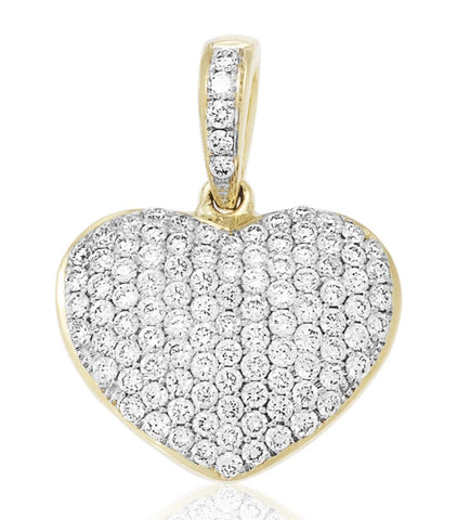 Holdsworth 18K Yellow Gold Micro Pave Diamond Heart Pendant.