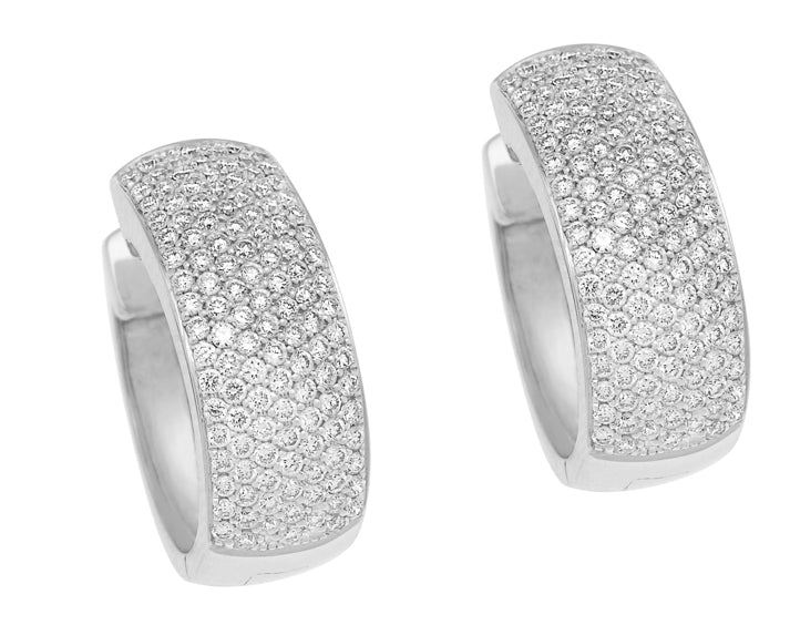 Holdsworth 18K White Gold Micro Pave Diamond Earrings.