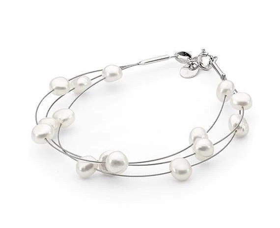 Ikecho Wandering Pearl Silver Bracelet.