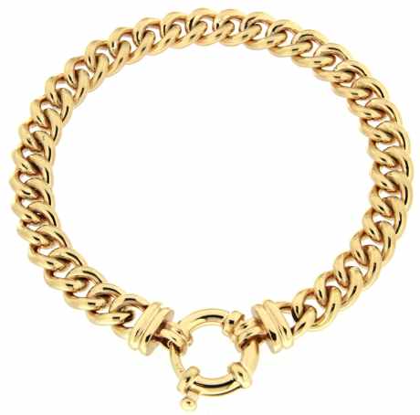 Holdsworth 9K Yellow Gold Handmade Curb Link Bracelet.