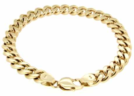 Holdsworth 9 K Yellow Gold Handmade 21cm Flat Bracelet.