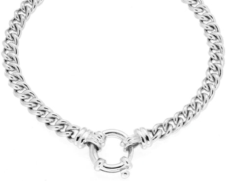 Holdsworth Sterling Silver Handmade Curb Necklace.