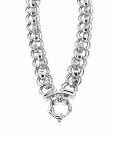 Holdsworth Sterling Silver Handmade Double Roller Necklet.