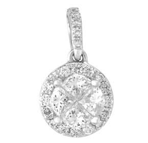 Holdsworth 18K White Gold Invisible set Diamond Pendant.