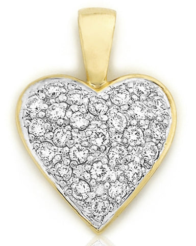 Holdsworth 9K Yellow Gold Pave Heart Diamond Pendant.