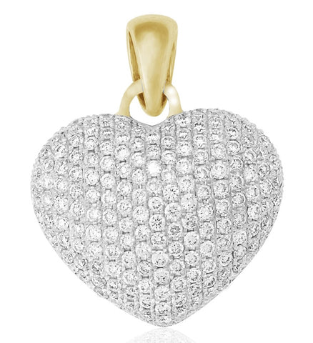 Holdsworth 18K Yellow Gold Micro Pave Heart Diamond Pendant.