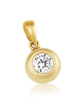 Holdsworth 18K Yellow Gold Bezel Set Sliding Diamond Pendant.