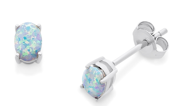 Holdsworth Opal Sterling Silver Earrings.