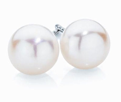 Holdsworth button shaped Freshwater Pearl stud earrings.