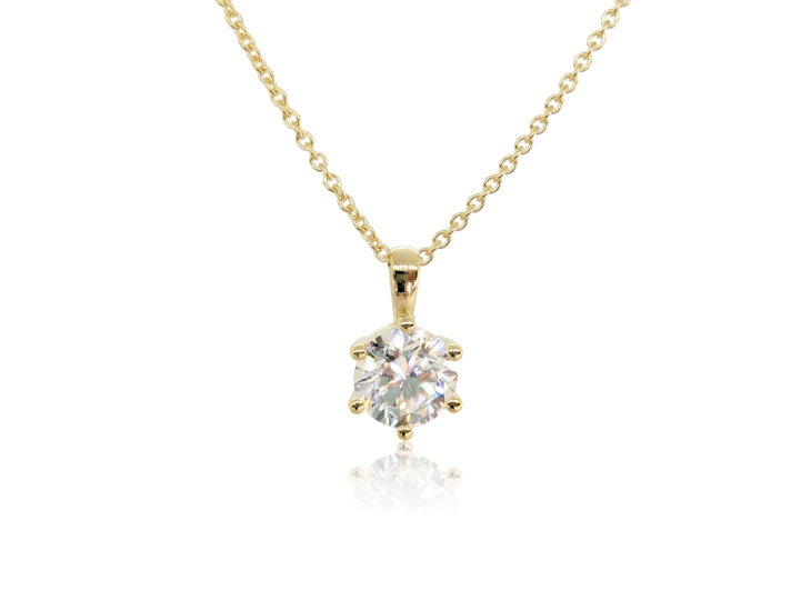 Holdsworth 18K Yellow Gold 2 ct Diamond Claw Set Pendant.