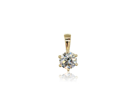 Holdsworth 18K Yellow Gold 0.50 ct Diamond Claw Set Pendant.