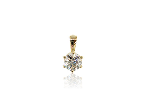 Holdsworth 18K Yellow Gold 0.70 ct Diamond Claw Set Pendant.