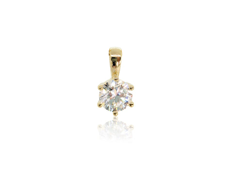 Holdsworth 18K Yellow Gold 1.50 ct Diamond Claw Set Pendant.