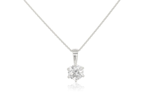 Holdsworth 9K White Gold 0.50 ct Diamond Claw Set Pendant.