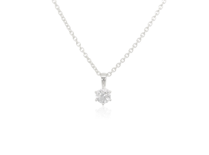 Holdsworth 18K White Gold 0.50 ct Diamond Claw Set Pendant.