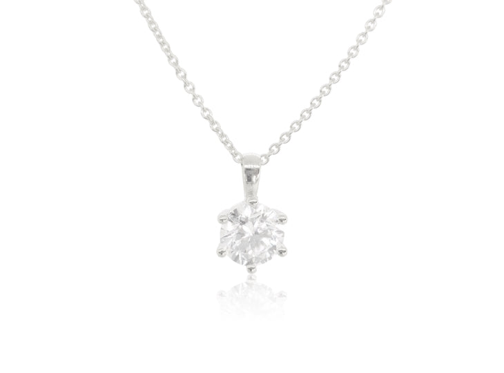 Holdsworth 18K White Gold 2.00 ct Diamond Claw Set Pendant.