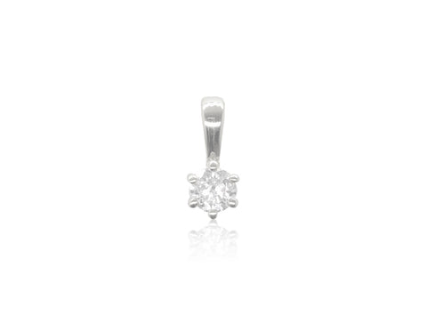 Holdsworth 9K White Gold 0.10 ct Diamond Claw Set Pendant.