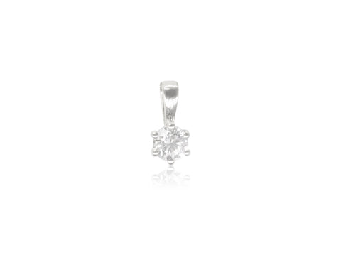 Holdsworth 9K White Gold 0.20 ct Diamond Claw Set Pendant.