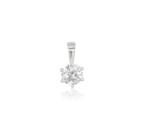 Holdsworth 9K White Gold 0.50 ct Diamond Claw Set Pendant.