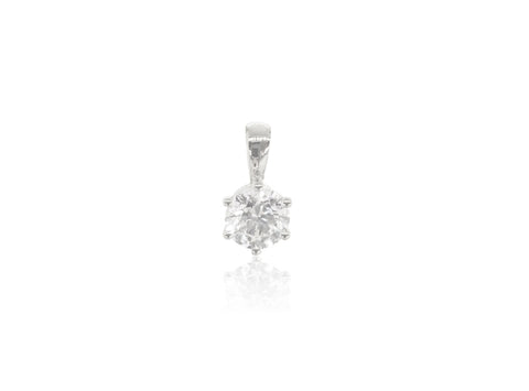 Holdsworth 9K White Gold 0.70 ct Diamond Claw Set Pendant.