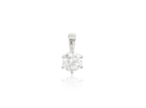 Holdsworth 9K White Gold 1.00 ct Diamond Claw Set Pendant.