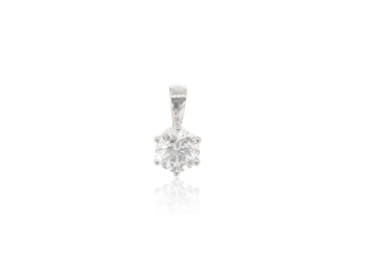 Holdsworth 18K White Gold 0.70 ct Diamond Claw Set Pendant.