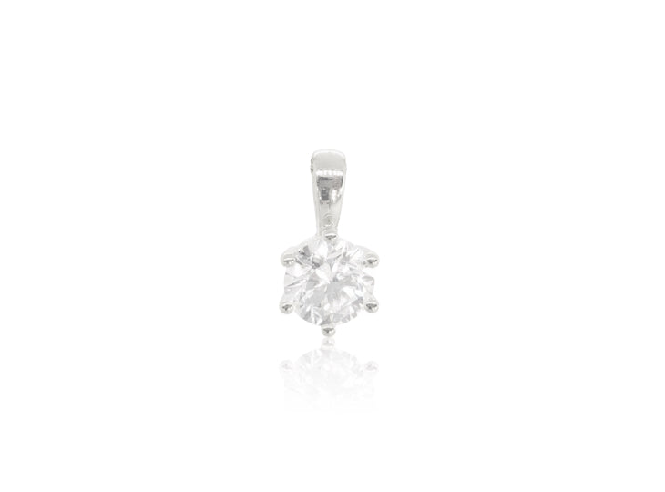 Holdsworth 18K White Gold 1.00 ct Diamond Claw Set Pendant.