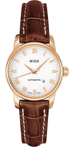 Ladies Mido Baroncelli II Automatic Watch with Tranparent Case Back.