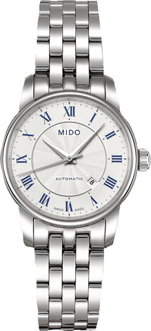 Ladies Mido Baroncelli II Ladies Automatic Watch with Transparent Case back.