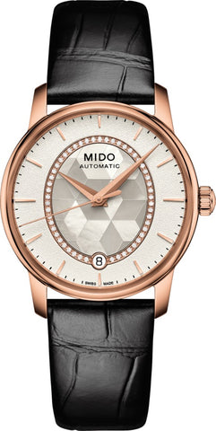 Ladies Mido Baroncelli II 51 Diamonds Mother of Pearl Dial Watch.