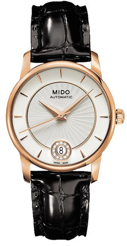 Ladies Mido Baroncelli II 12 diamonds White Index Dial Watch.