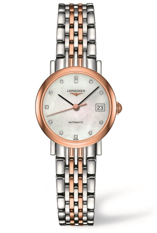 Ladies Longines 12 Diamond Mother of Pearl Dial Watch.