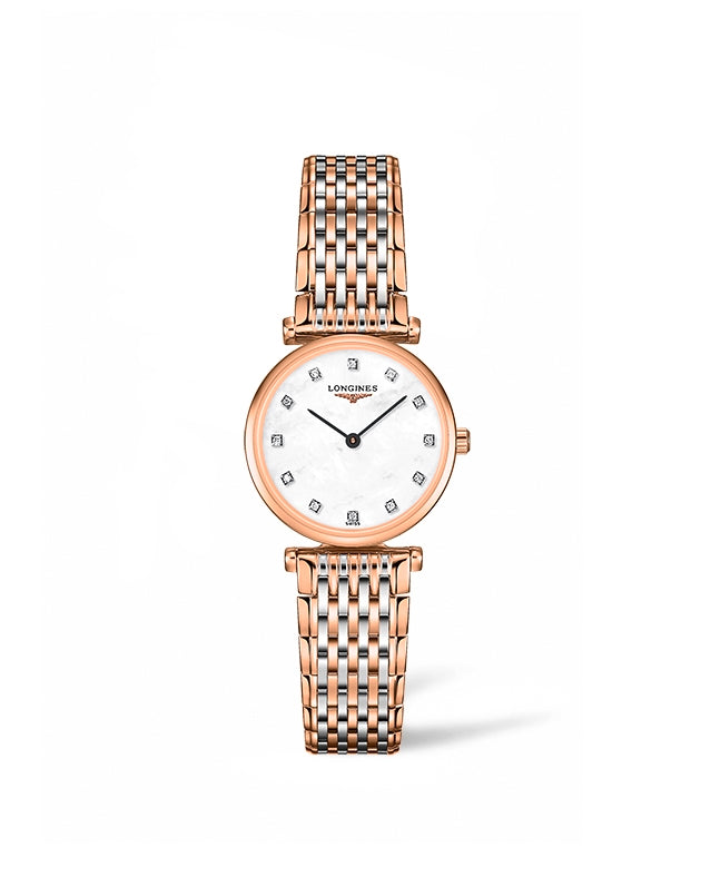 Ladies Longines La Grande Classique 12 Diamond and Mother of Pearl Dial Watch.