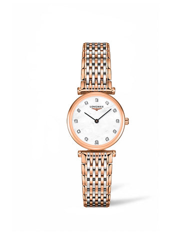 Ladies Longines La Grande Classique 12 Diamond and Mother of Pearl Dial Watch.