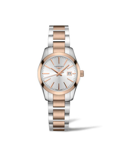 Ladies Longines Conquest Classic Silver Dial Watch.