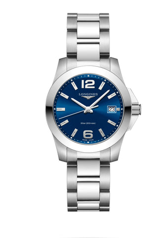 Ladies Longines Conquest Blue Dial Watch.