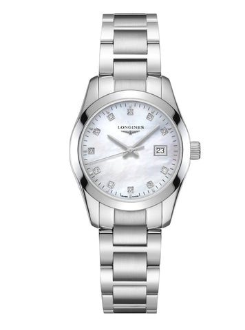 Ladies Longines Conquest Classic Mother of Pearl Dial Watch.