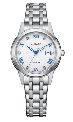 Ladies Citizen Eco-Drive Watch 6 Diamond White Dial Watch.