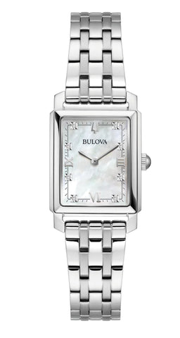 Ladies Bulova Classic 8 Diamond and Mother of Pearl Dial Watch.