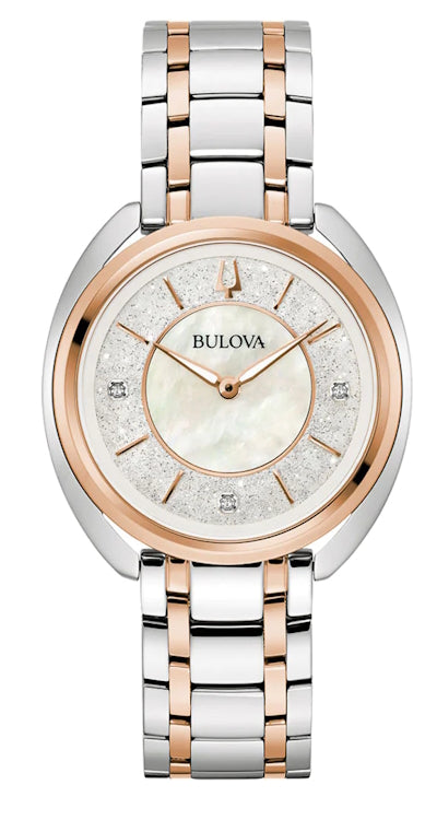 Ladies Bulova Classic 3 Diamond Mother of Pearl Dial Watch.